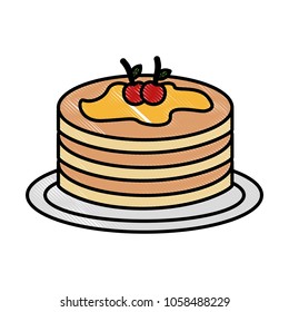 pancake syrup maple on dish food