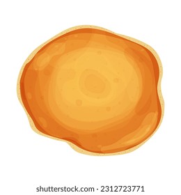 Pancake top view in cartoon style isolated on white background. Circle dessert, breakfast.  svg