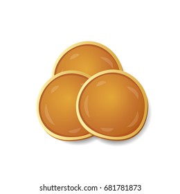 pancake top view vector illustration