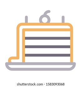 pancake vector  color line icon