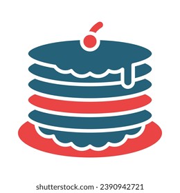 Pancake Vector Glyph Two Color Icon For Personal And Commercial Use.

