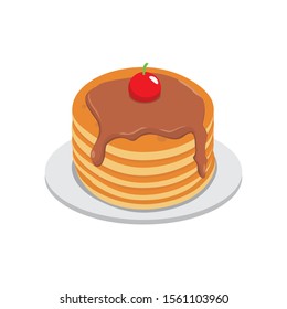 Pancake vector illustration isolated on white background. Pancake clip art 