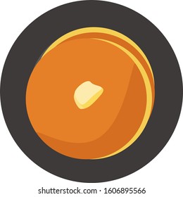 Pancake vector illustration . 
Pancakes, butter, honey