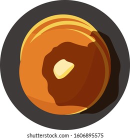 Pancake vector illustration . 
Pancakes, butter, honey