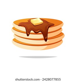 Pancake vector isolated on white background.