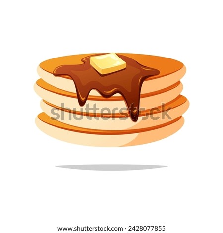 Pancake vector isolated on white background.