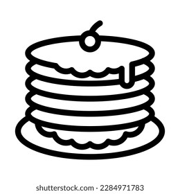 Pancake Vector Line Icon Design