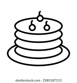 Pancake Vector Line Icon Design