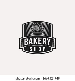 Pancake, Vintage Bakery Logo Ideas. Inspiration Logo Design. Template Vector Illustration. Isolated On White Background