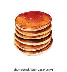 Pancake watercolor vector design great for cards, banners, headers, party posters or decorate your artwork.