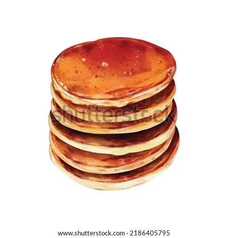 Pancake watercolor vector design great for cards, banners, headers, party posters or decorate your artwork.