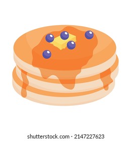 pancakes with butter and blueberries