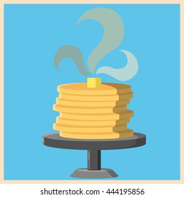 Pancakes with butter on table