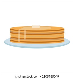 Pancakes with butter. Russian festive dish for Maslenitsa, Pancake week, Shrovetide