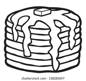 pancakes with butter and syrup