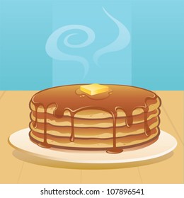 Pancakes with Butter and Syrup - vector