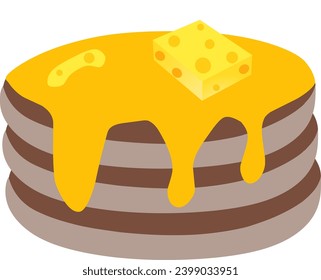 pancakes with cheese art object, a simple flat vector design