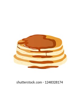 pancakes with cream or cake for a menu illustration