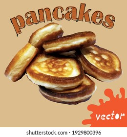 pancakes delicious isolated vector image