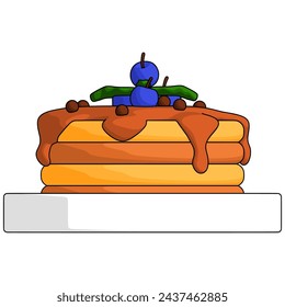 Pancakes element. Vector illustration with food theme. Editable vector element.
