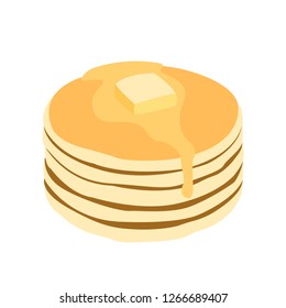 Pancakes emoji vector illustration food breakfast