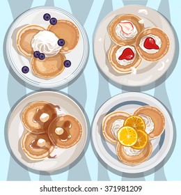 Pancakes. Food. Breakfast. Food. Vector.