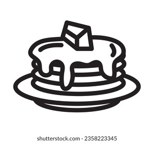 pancakes food doodle icon isolated