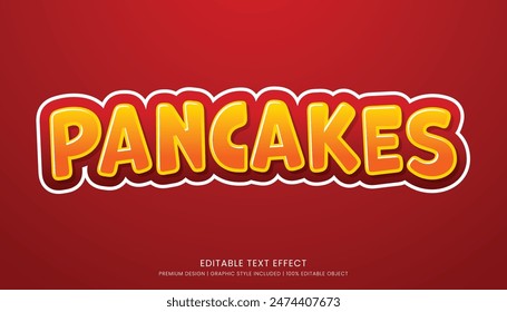 pancakes food editable 3d text effect template bold typography and abstract style, food logo and fast food brand