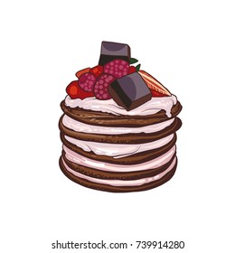 pancakes, food, vector illustration 