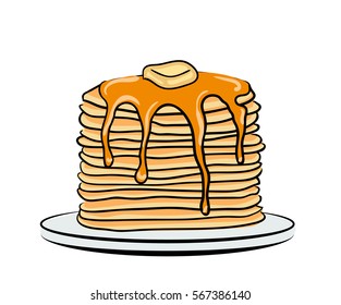 Pancakes hand drawn illustration for Fat Tuesday