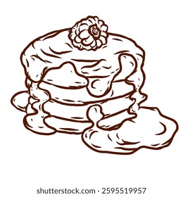 Pancakes hand drawn illustration vector