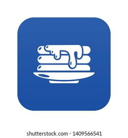 Pancakes icon blue vector isolated on white background