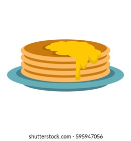 Pancakes icon in flat style isolated on white background vector illustration