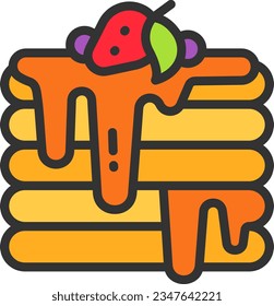 Icono de tortitas. Adecuado para aplicaciones móviles.