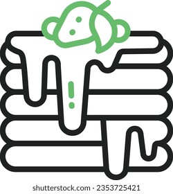 Icono de tortitas. Adecuado para aplicaciones móviles.