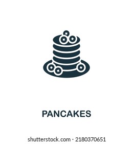 Icono de tortitas. Línea simple monocroma Icono de Fastfood para plantillas, diseño web e infografías