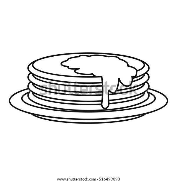 Pancakes Icon Outline Illustration Pancakes Vector Stock Vector ...