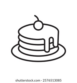 pancakes icon Outline vector for web ui