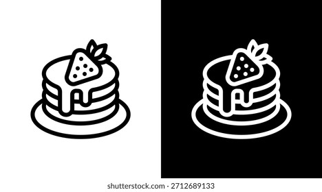 Pfannkuchen mit Icon Set Design