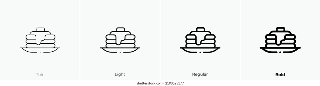 pancakes icon. Thin, Light Regular And Bold style design isolated on white background