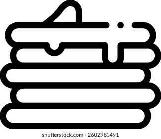 pancakes icon. Thin Linear Style Design Isolated On White Background
