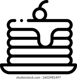 pancakes icon. Thin Linear Style Design Isolated On White Background