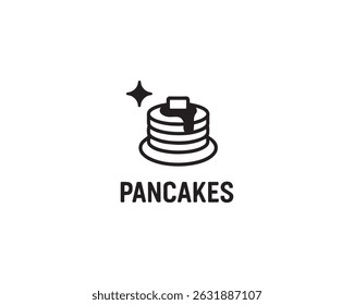 Ilustración de diseño de Vector de icono de panqueques