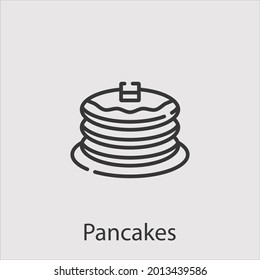 pancakes icon vector icon.Editable stroke.linear style sign for use web design and mobile apps,logo.Symbol illustration.Pixel vector graphics - Vector svg
