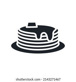 Pancakes icon. Vector isolated bakery and pastry silhouettes