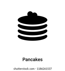 Pancakes icon vector isolated on white background, logo concept of Pancakes sign on transparent background, filled black symbol