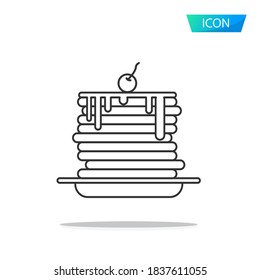 Vector de icono de crepes aislado en fondo blanco.