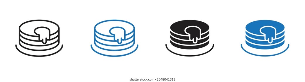 Esquema del conjunto de Vectores del icono de panqueques