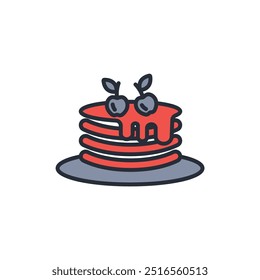 pancakes icon. vector.Editable stroke.linear style sign for use web design,logo.Symbol illustration.