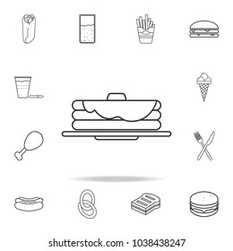 Pancakes line icon. Detailed set of fast food icons. Premium quality graphic design. One of the collection icons for websites, web design, mobile app on white background
